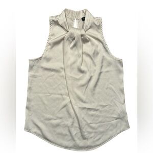 express satin twisted high neck blouse